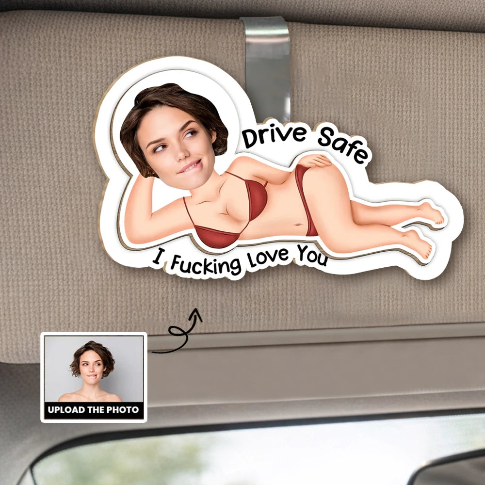 Custom Car Visor Photo Sticker for Drivers - Fun Personalized Gift Car Hanger MagicInPrints