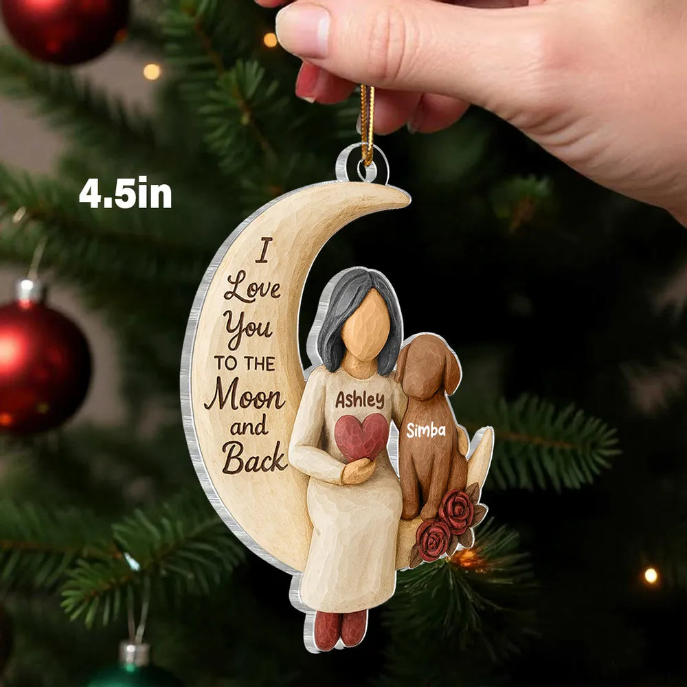 Personalized Moon and Back Ornament for Dog Lovers - Sentimental Gift Ornament MagicInPrints