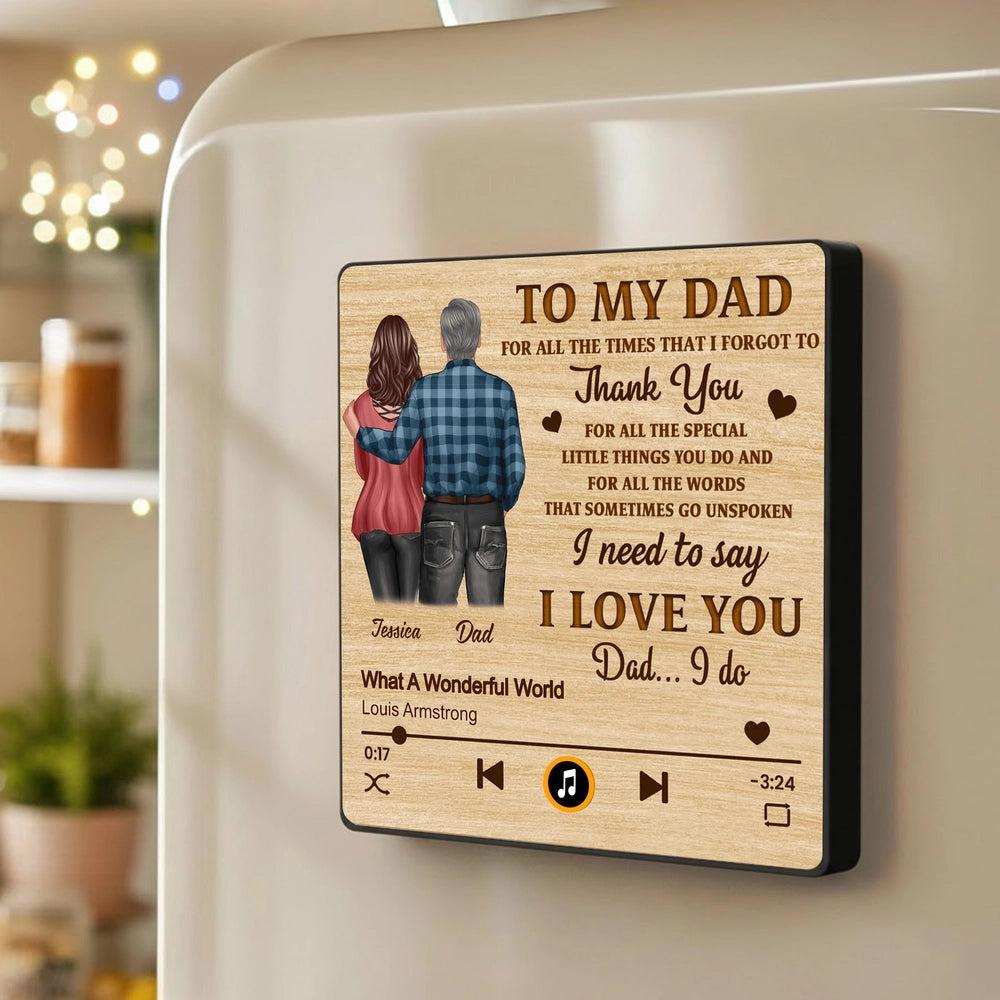 Personalized Music Plaque for Dad - Sentimental Gift with Custom Message Fridge Magnet MagicInPrints