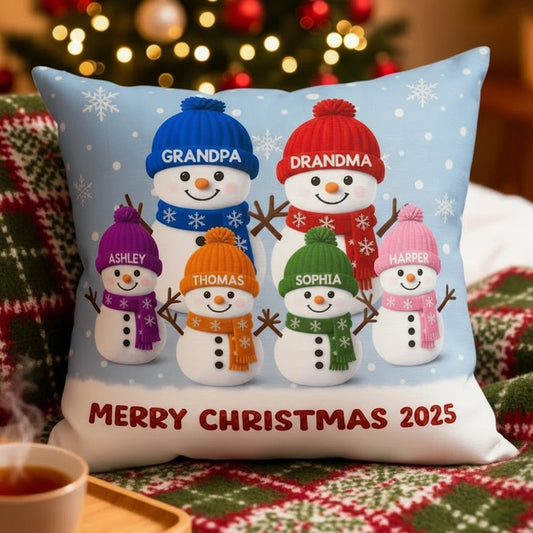 Personalized Family Christmas Pillow for Grandparents - Holiday Decor Gift Pillow or Blanket MagicInPrints