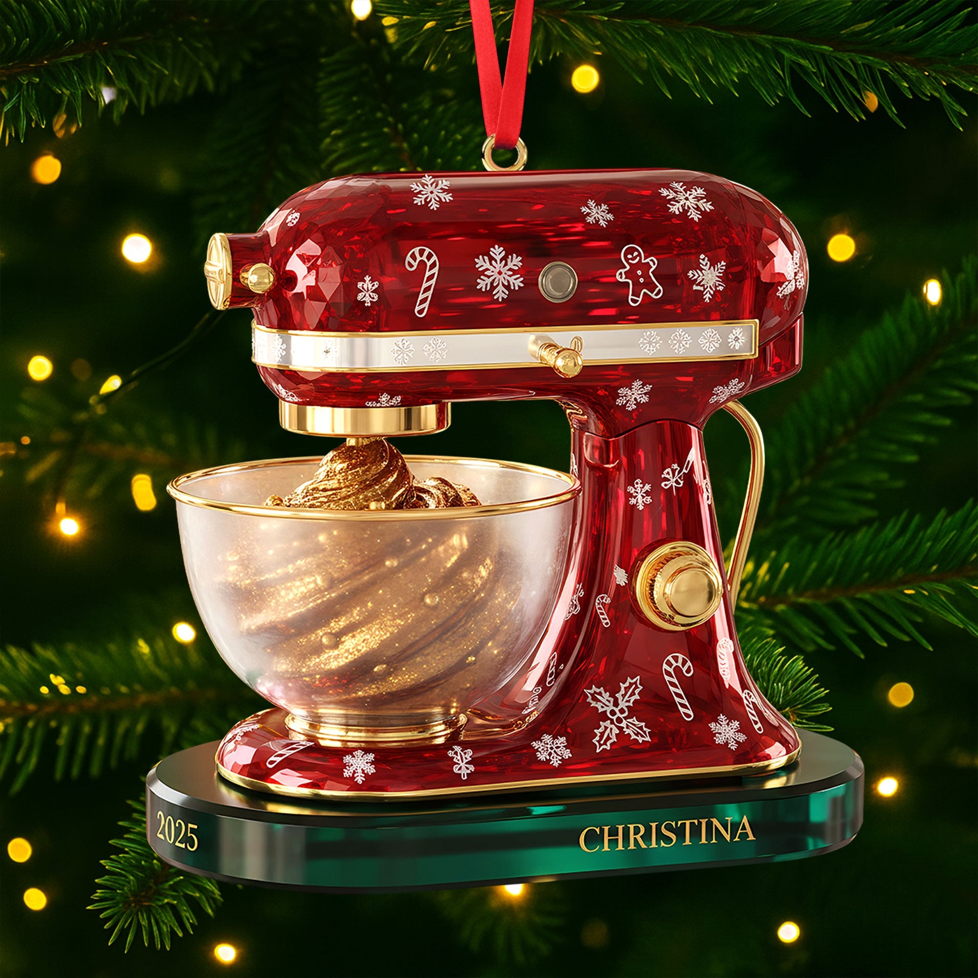 Bake with Love: Personalized Baking Mixer Ornament - Custom Gift for Baking Enthusiasts, Friends and Family Ornament MagicInPrints