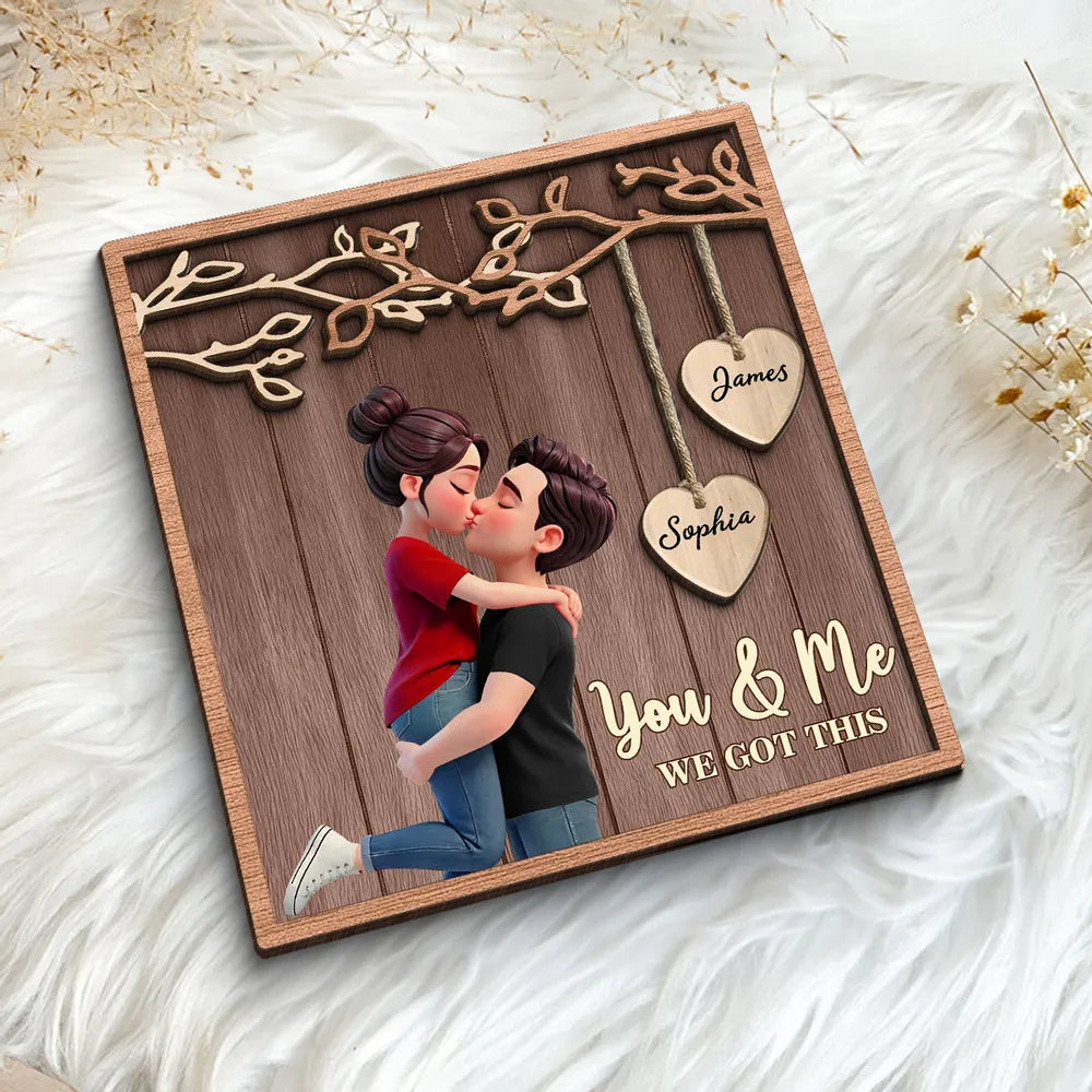 Personalized Couple Wooden Plaque - Romantic Gift for Anniversaries Plaque MagicInPrints