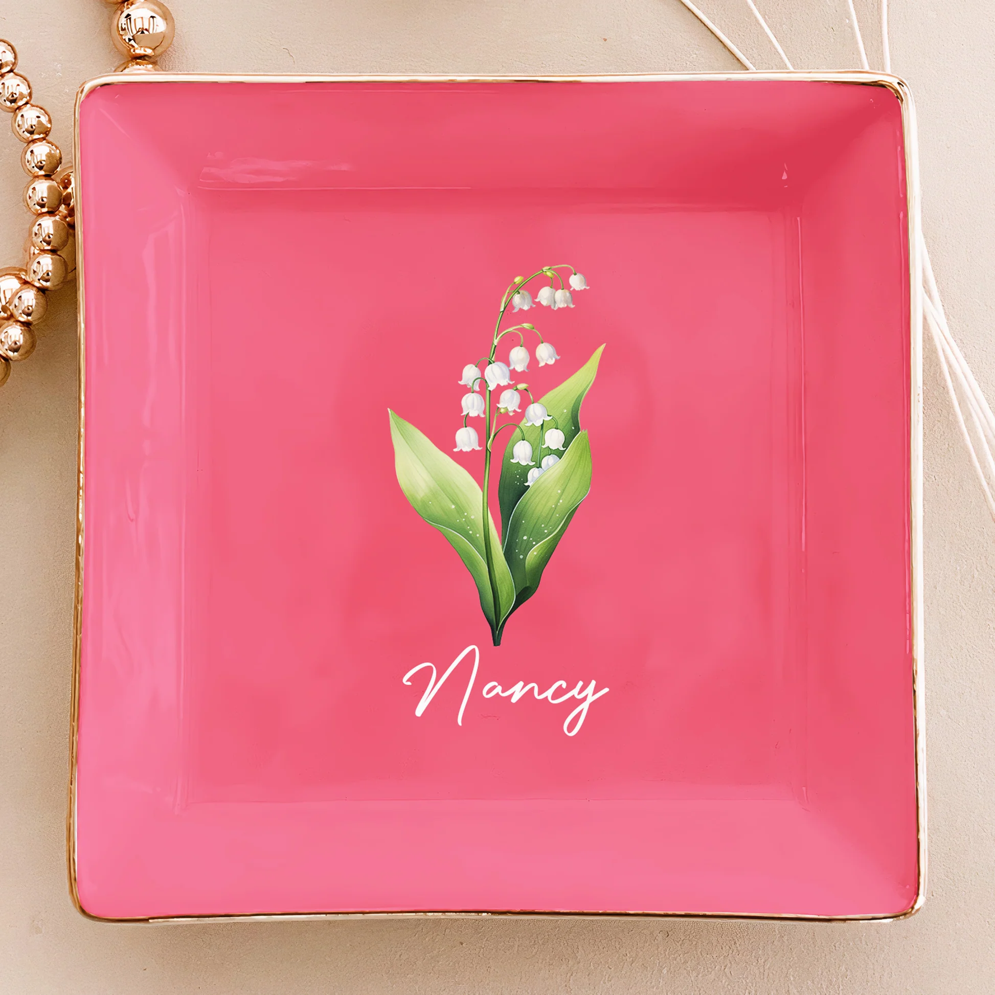Personalized Floral Jewelry Dish Set for Women - Elegant Gift for Special Occasions Jewelry MagicInPrints