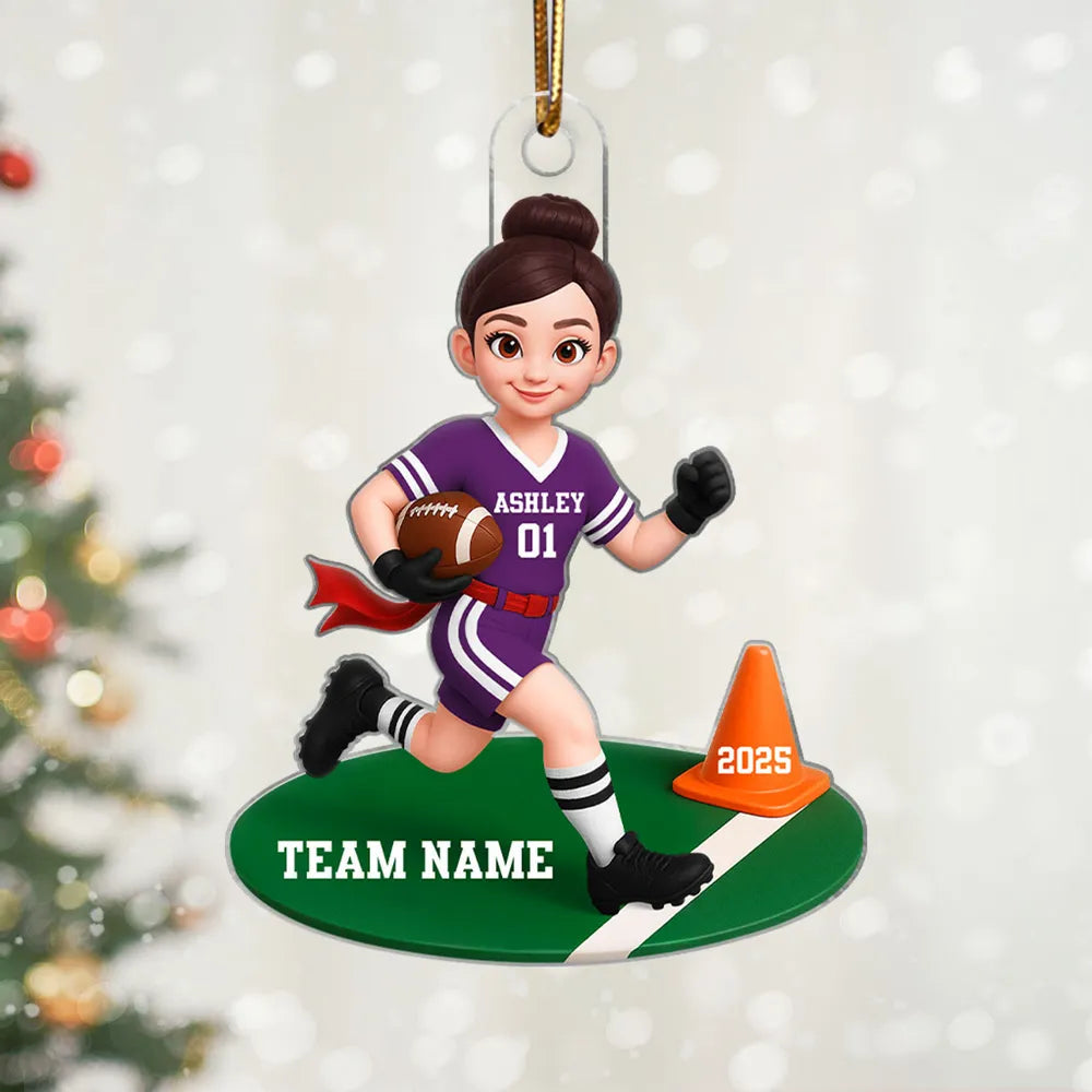 Personalized Football Player Ornament for Kids - Christmas Tree Decoration Ornament MagicInPrints
