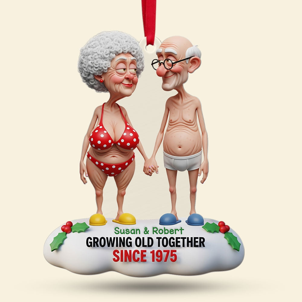 Funny Old Couple Ornament - Personalized Gifts For Couple Ornament MagicInPrints