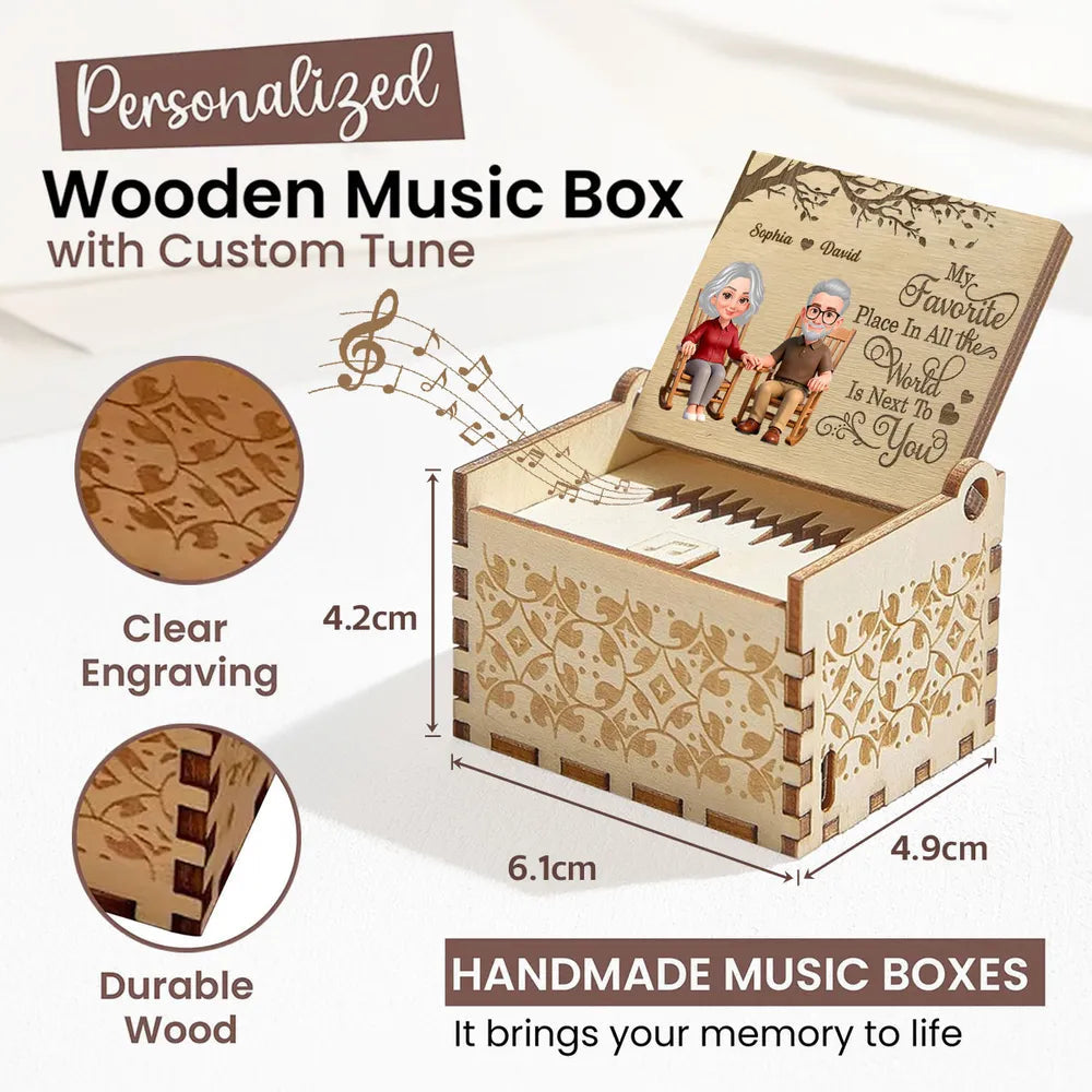 Personalized Wooden Music Box for Couples with Engraved Message - Anniversary Gift Plaque MagicInPrints