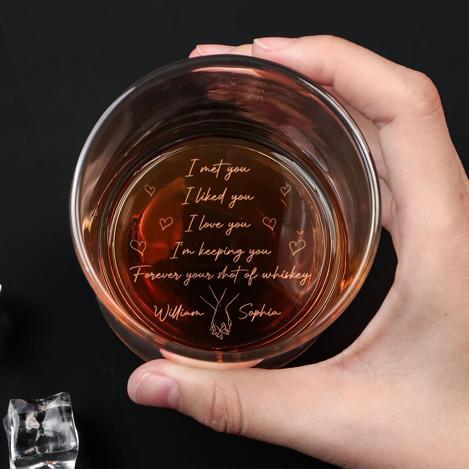 Personalized Engraved Whiskey Glass for Couples - Romantic Gift for Anniversaries Cup MagicInPrints