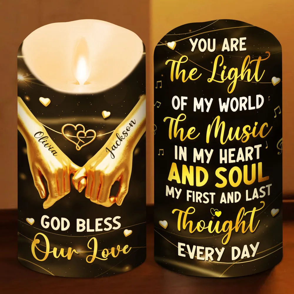 Personalized LED Candle for Couples - Romantic Home Decor Gift Lamp MagicInPrints
