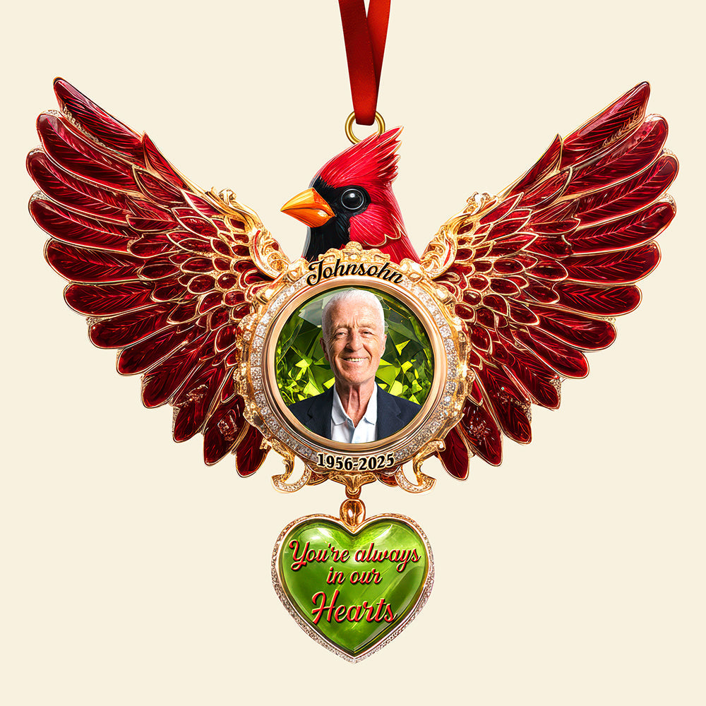 Cardinal Memorial Christmas Ornament – Custom Photo Gifts For Loved Ones In Heaven Ornament MagicInPrints