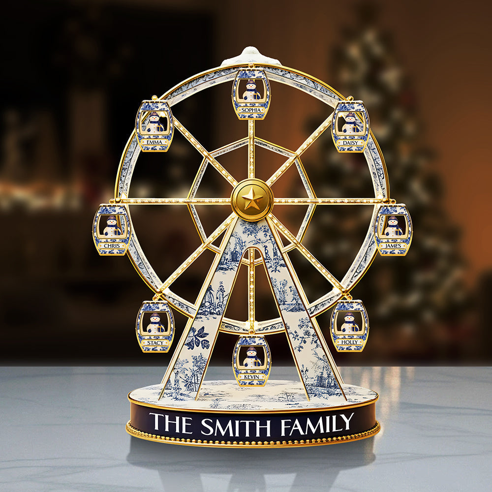 “Family Togetherness in Celebration!” - Personalized Snowman Family Acrylic Plaque - Custom Gift for Christmas, Family and Friends Shaped Plaques MagicInPrints