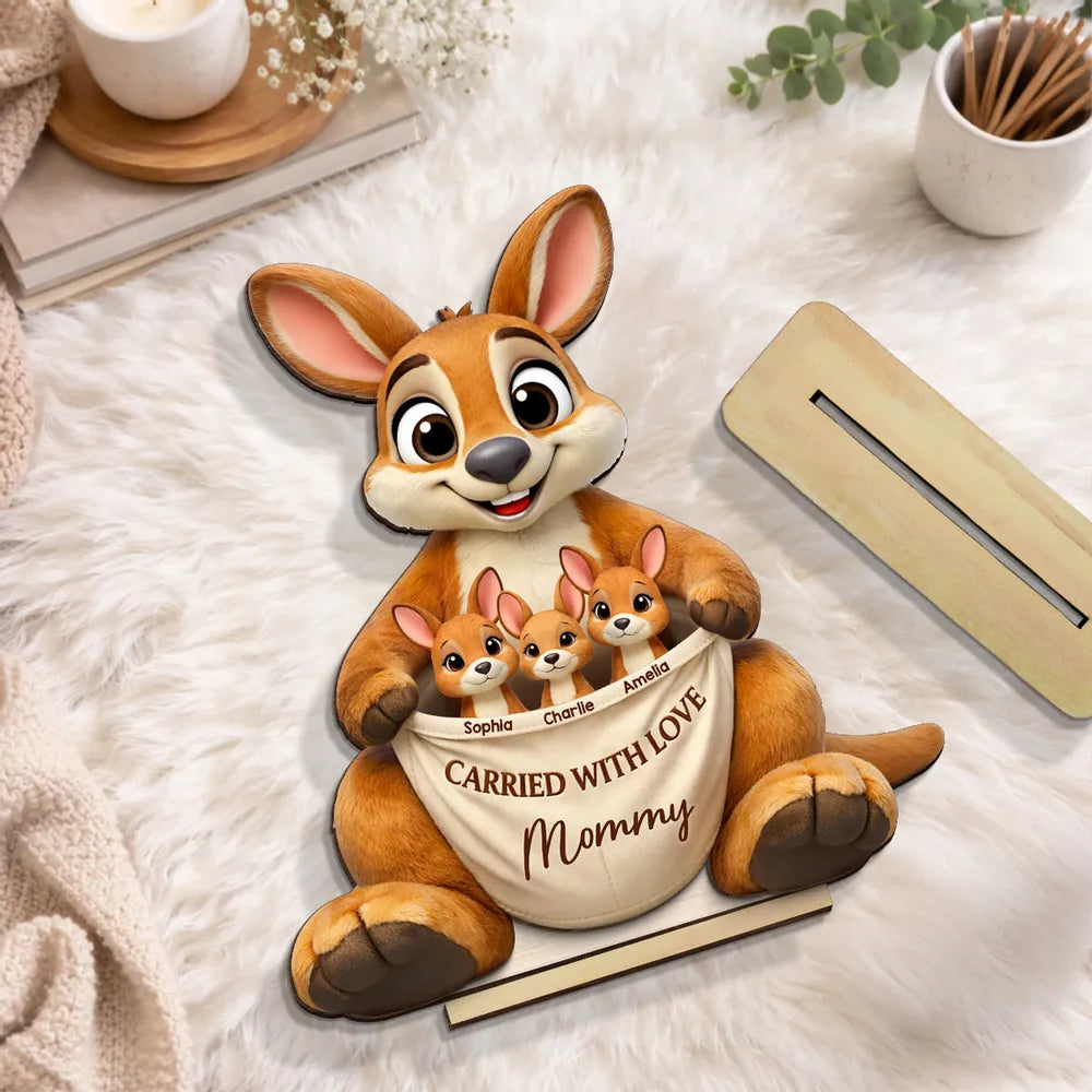 Personalized Kangaroo Family Figurine for Grandma - Sentimental Gift Plaque MagicInPrints