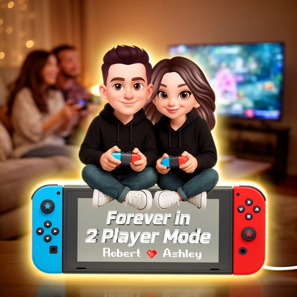 Custom Couple Gaming Figurine - Personalized Gamer Gift for Partners Plaque MagicInPrints