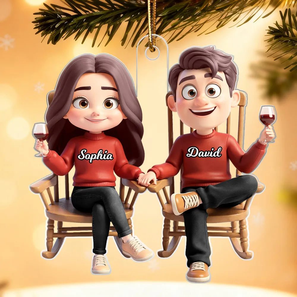 Personalized Couple Christmas Ornament - Custom Names Holiday Gift Ornament MagicInPrints
