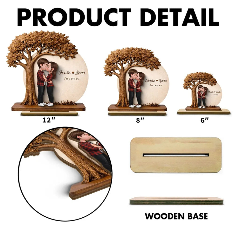 Personalized Couple Figurine with Tree - Romantic Gift for Anniversaries Plaque MagicInPrints