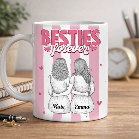 Personalized Best Friends Mug for Women - Custom Names, Heartwarming Gift Cup MagicInPrints