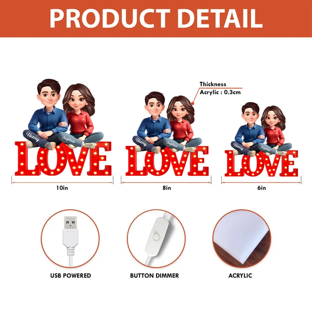 Custom Couple Figurine Love Sign for Romantic Gift - Personalized Home Decor Plaque MagicInPrints