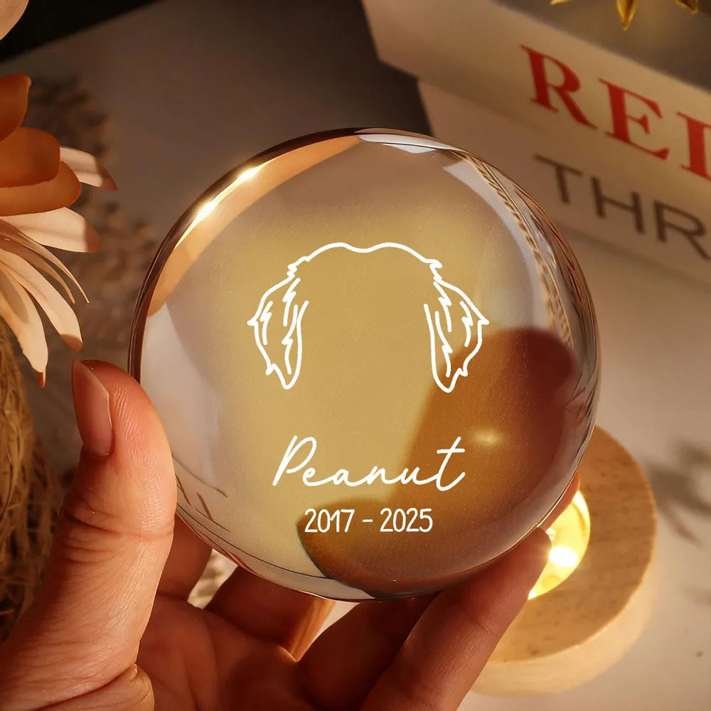 Personalized Pet Memorial Crystal Globe for Dog Lovers - Remembrance Keepsake Lamp MagicInPrints