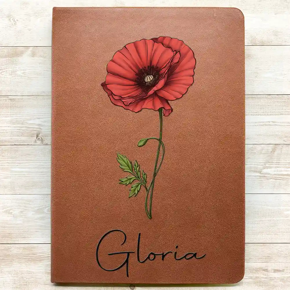 Personalized Floral Leather Journal for Women - Custom Name Gift Stationery MagicInPrints