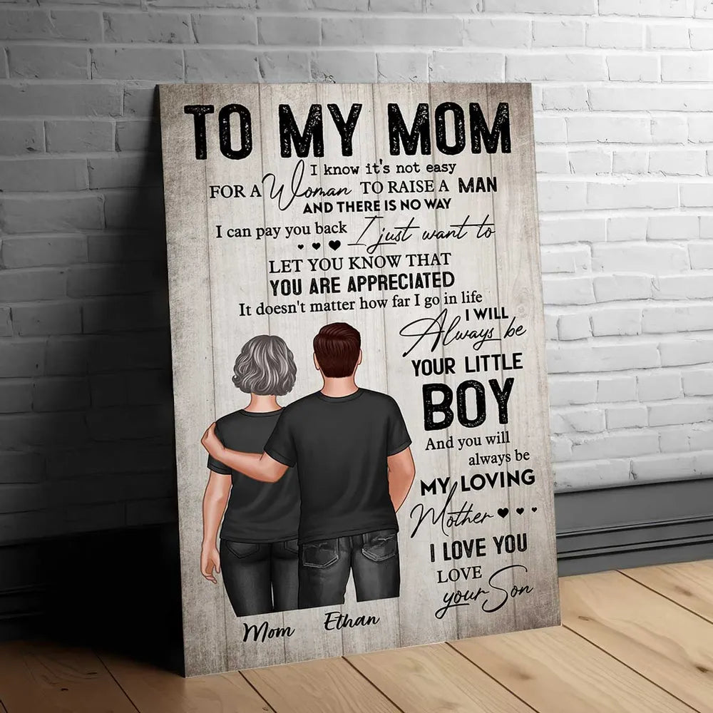 Personalized Mother-Son Canvas Art - Sentimental Gift for Mom Poster or Canvas MagicInPrints