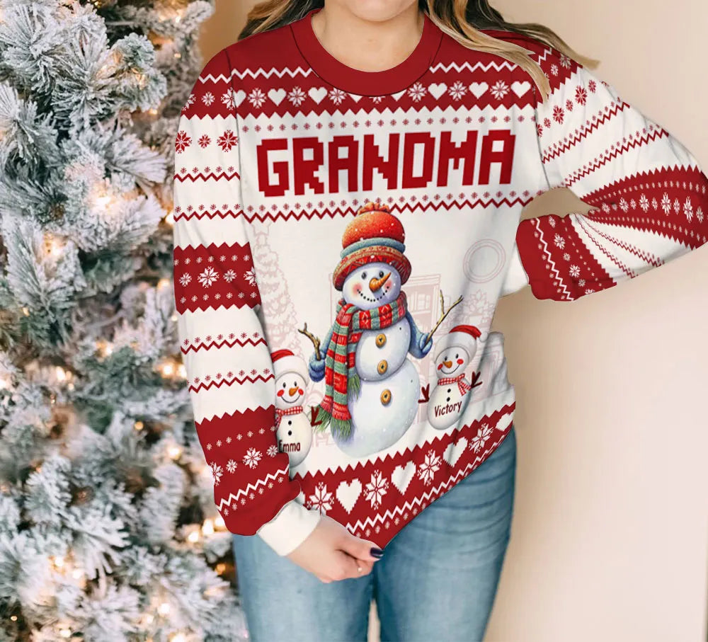 Personalized Grandma Christmas Sweater for Family - Festive Holiday Gift Cloth MagicInPrints