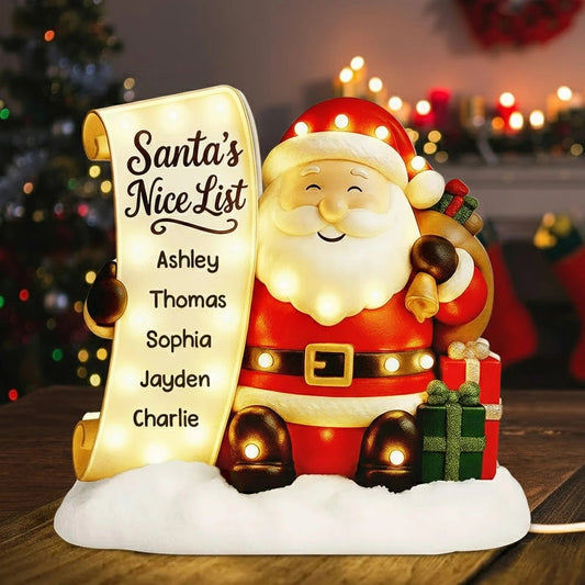 Personalized Santa's Nice List LED Light for Kids - Christmas Decor Plaque MagicInPrints