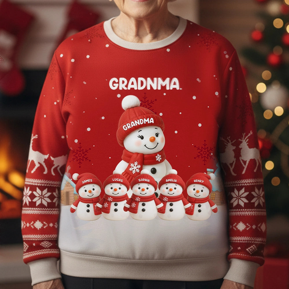 Personalized Grandma Snowman Family Sweatshirt - Christmas Gift Cloth MagicInPrints