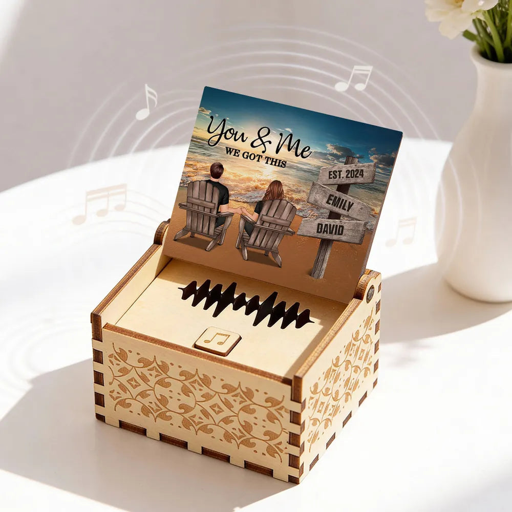 Personalized Music Box for Couples with Custom Names - Anniversary Gift Plaque MagicInPrints