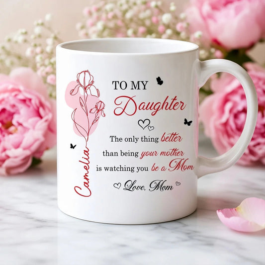 Personalized Ceramic Mug for Daughter - Heartfelt Mother's Day Gift Cup MagicInPrints