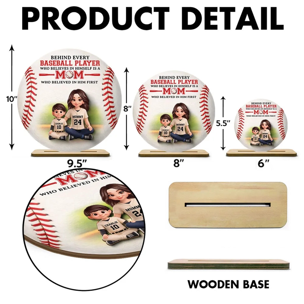 Personalized Baseball Mom Gift Plaque for Son - Sentimental Sports Decor Plaque MagicInPrints