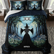 Load image into Gallery viewer, “Unleash Your Inner Magic” - Mystic Witchcraft Quilt Bed Set - Personalized Gift for Wicca Lovers and Occult Enthusiasts Blanket MagicInPrints
