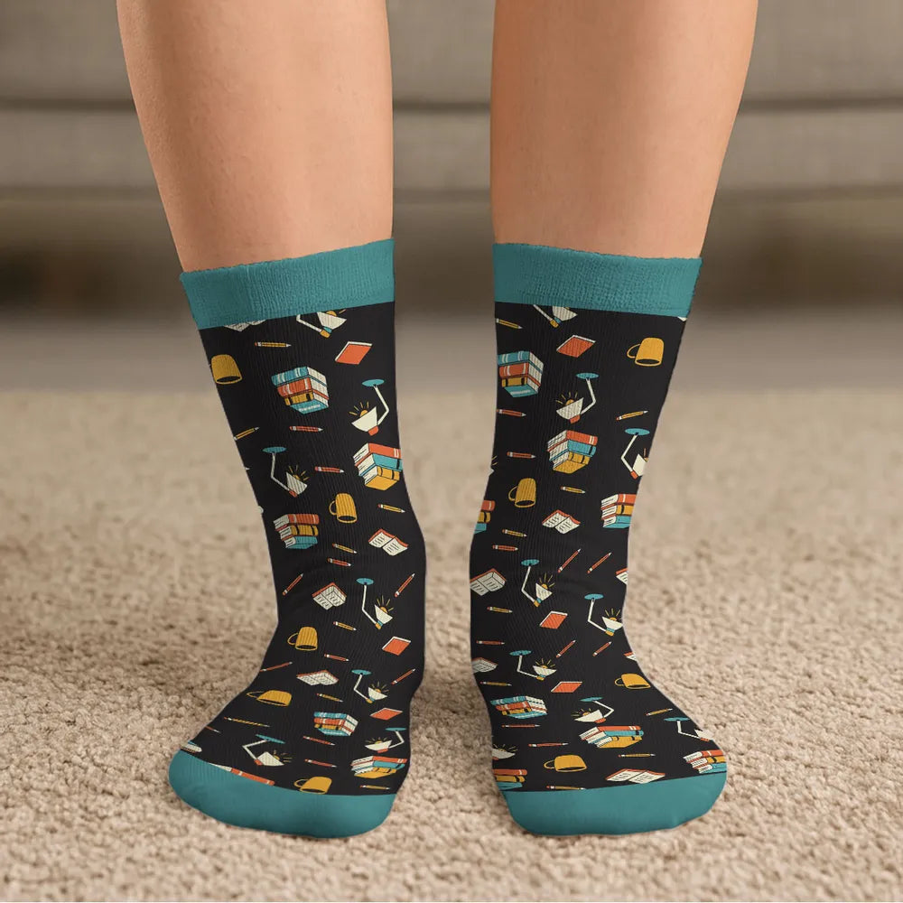 Personalized Book Lover Socks for Women - Cozy Reading Gift Socks MagicInPrints