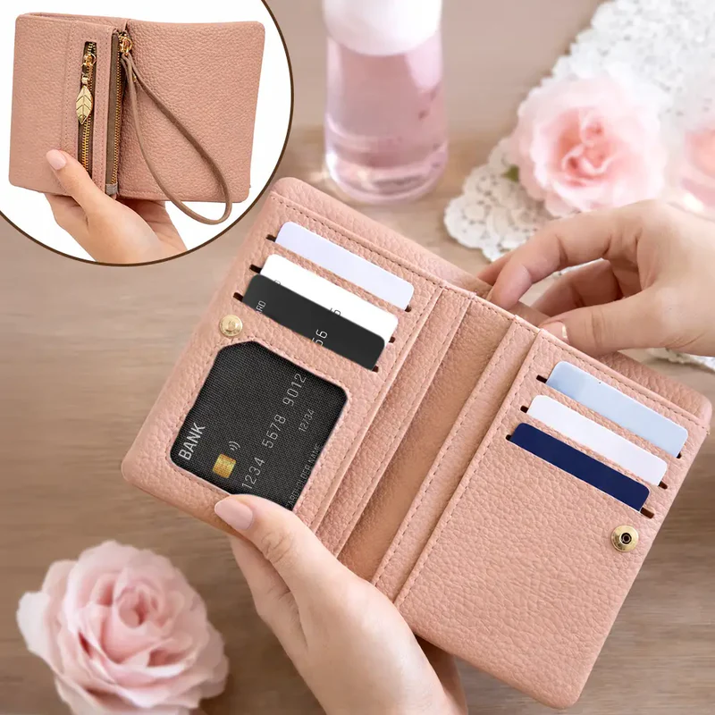 Personalized Floral Wallet for Women - Custom Name Leather Clutch Bag MagicInPrints