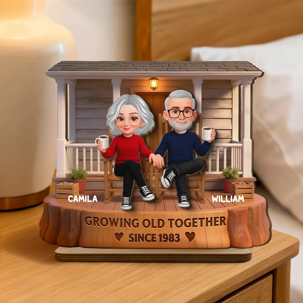 Customized Couple Figurine for Seniors - Personalized Anniversary Gift Plaque MagicInPrints