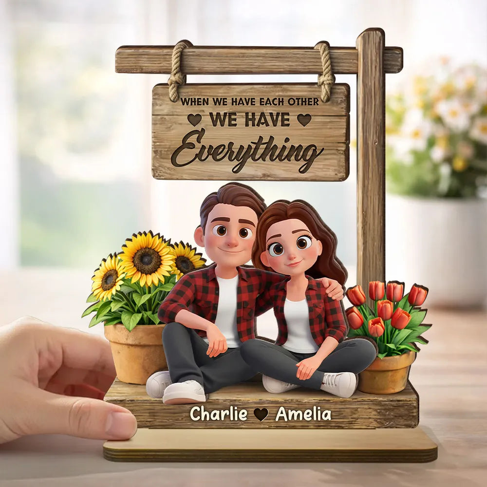 Personalized Couple Figurine with Custom Names - Romantic Home Decor Gift Plaque MagicInPrints
