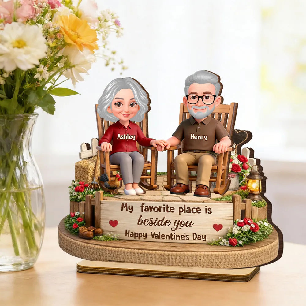 Personalized Couple Figurine Keepsake for Seniors - Valentine's Day Gift Plaque MagicInPrints
