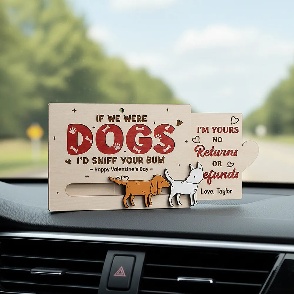 Personalized Funny Dog-Themed Valentine's Day Card for Couples - Humorous Love Message Ornament MagicInPrints