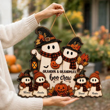 Load image into Gallery viewer, Personalized Wooden Halloween Sign for Grandma &amp; Grandpa's Boo Crew Family Decor
