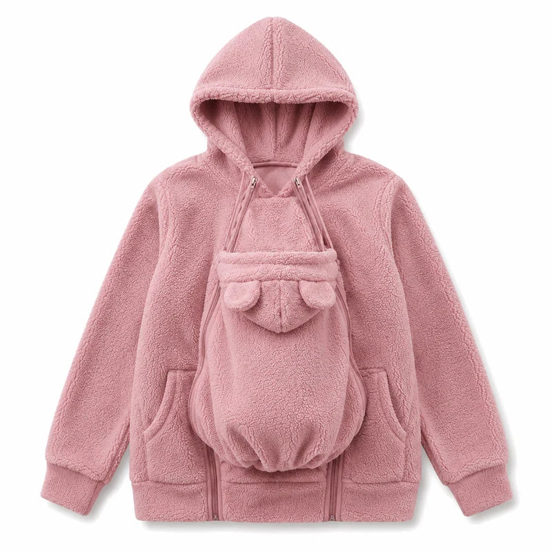 Personalized Embroidered Fleece Babywearing Hoodie Gift for New Mom Christmas