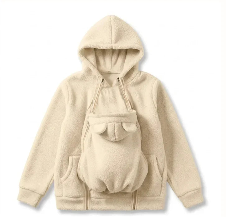 Personalized Embroidered Fleece Babywearing Hoodie Gift for New Mom Christmas