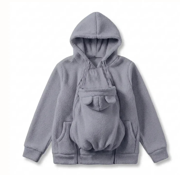 Personalized Embroidered Fleece Babywearing Hoodie Gift for New Mom Christmas