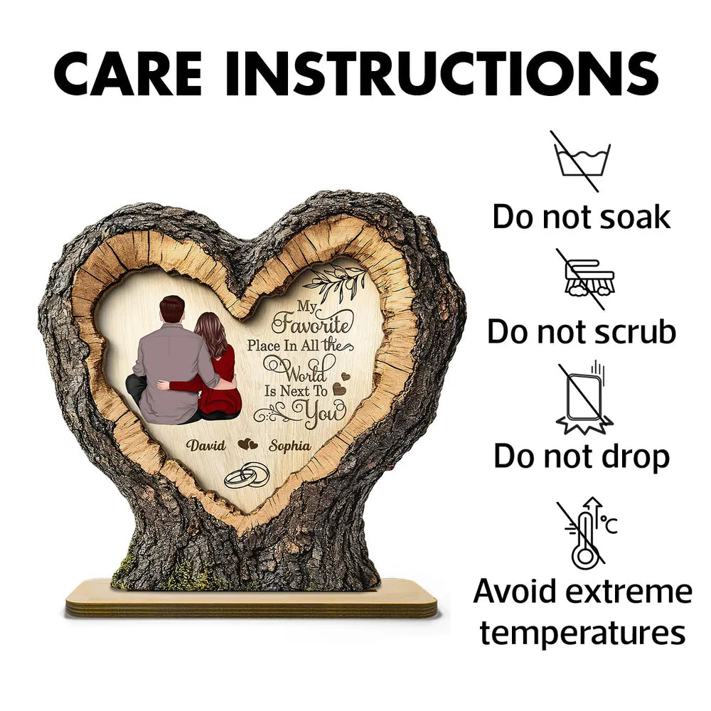 Personalized Heart-Shaped Wooden Plaque for Couples - Romantic Home Decor Gift Plaque MagicInPrints