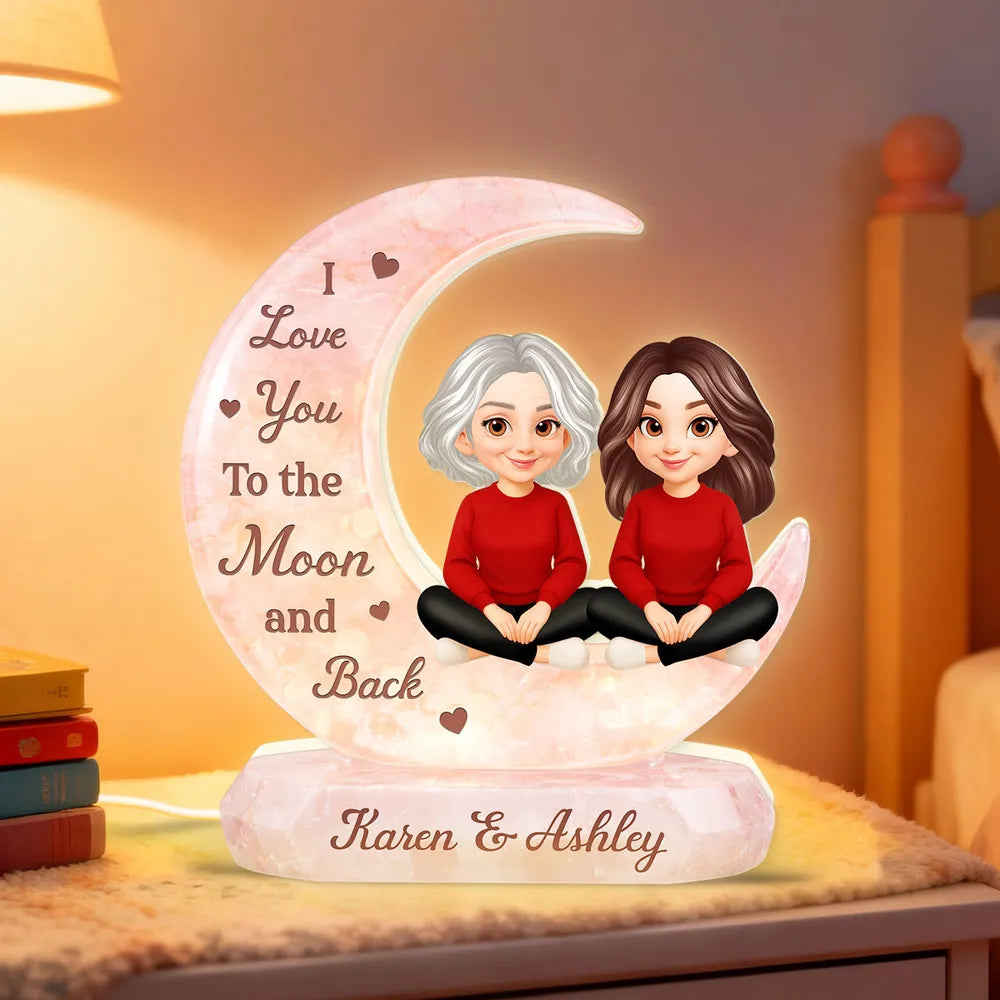 Personalized Moon Lamp for Couples - I Love You to the Moon and Back Plaque MagicInPrints