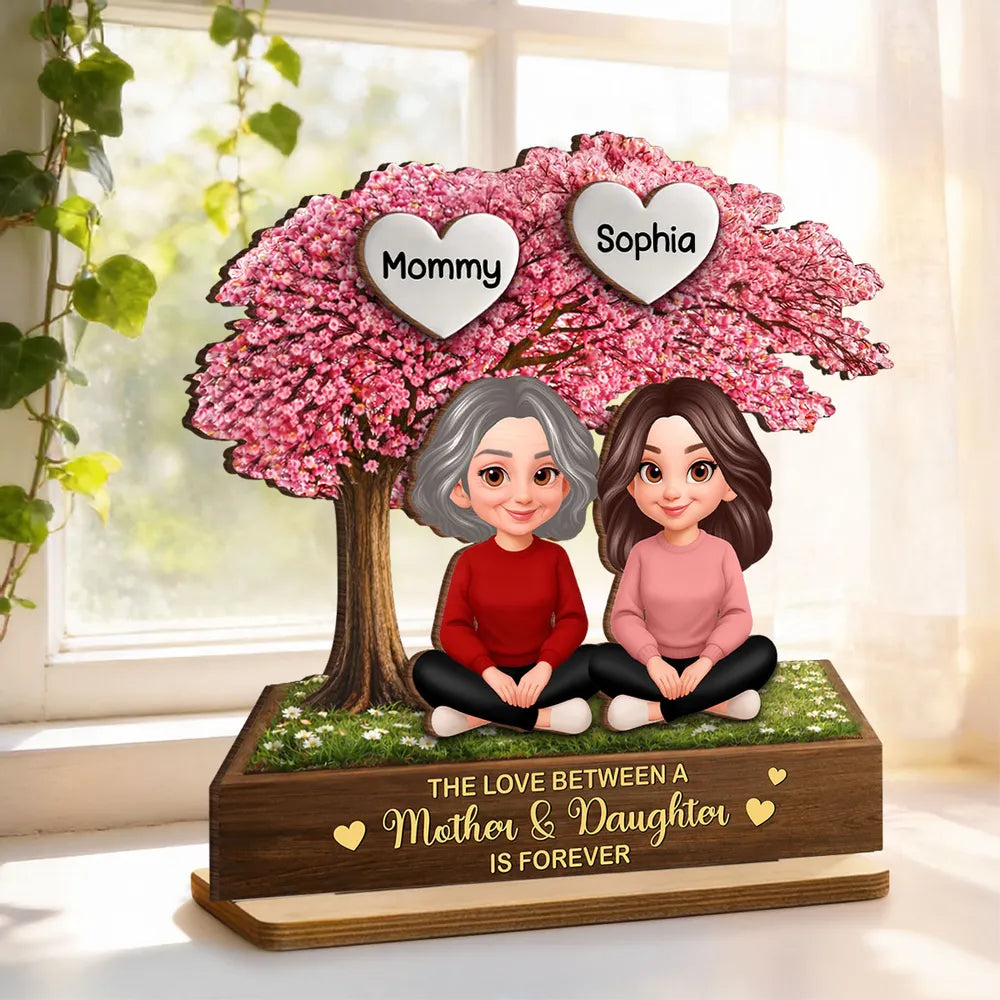 Personalized Mother Daughter Figurine Gift - Custom Names Keepsake for Family Love Plaque MagicInPrints