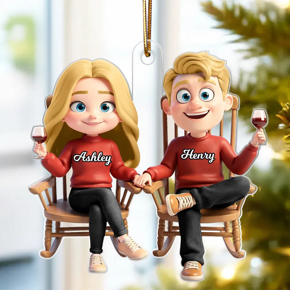 Personalized Couple Christmas Ornament - Custom Names Holiday Gift Ornament MagicInPrints
