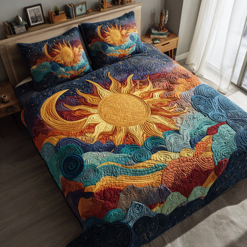 Embrace the Universe – Personalized 3-Piece Quilted Bedding Set – Gift for Dreamers Quilted Bedding Set V2 MagicInPrints