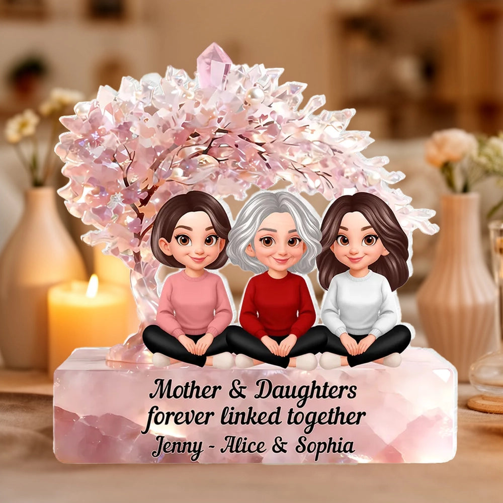 Personalized Mother & Daughters Crystal Ornament - Sentimental Family Gift Plaque MagicInPrints