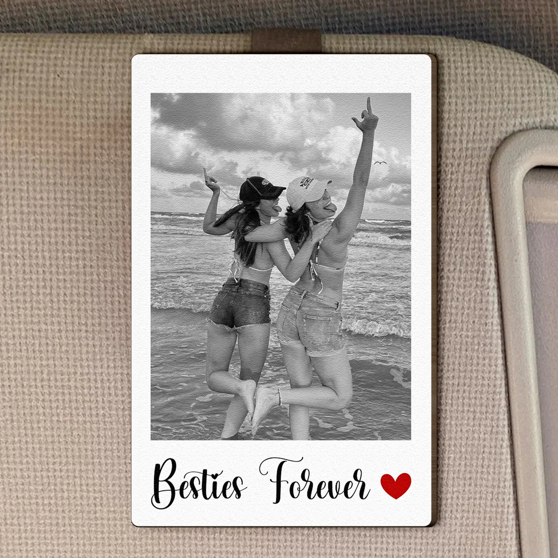 Custom Photo Car Visor Clip for Friends - Sentimental Gift Car Hanger MagicInPrints
