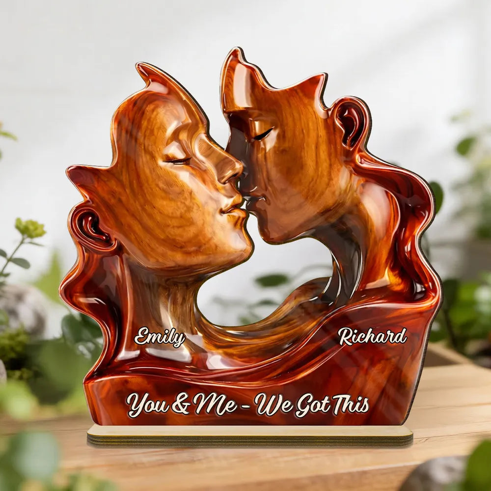 Personalized Couple Sculpture for Lovers - Romantic Home Decor Gift Plaque MagicInPrints