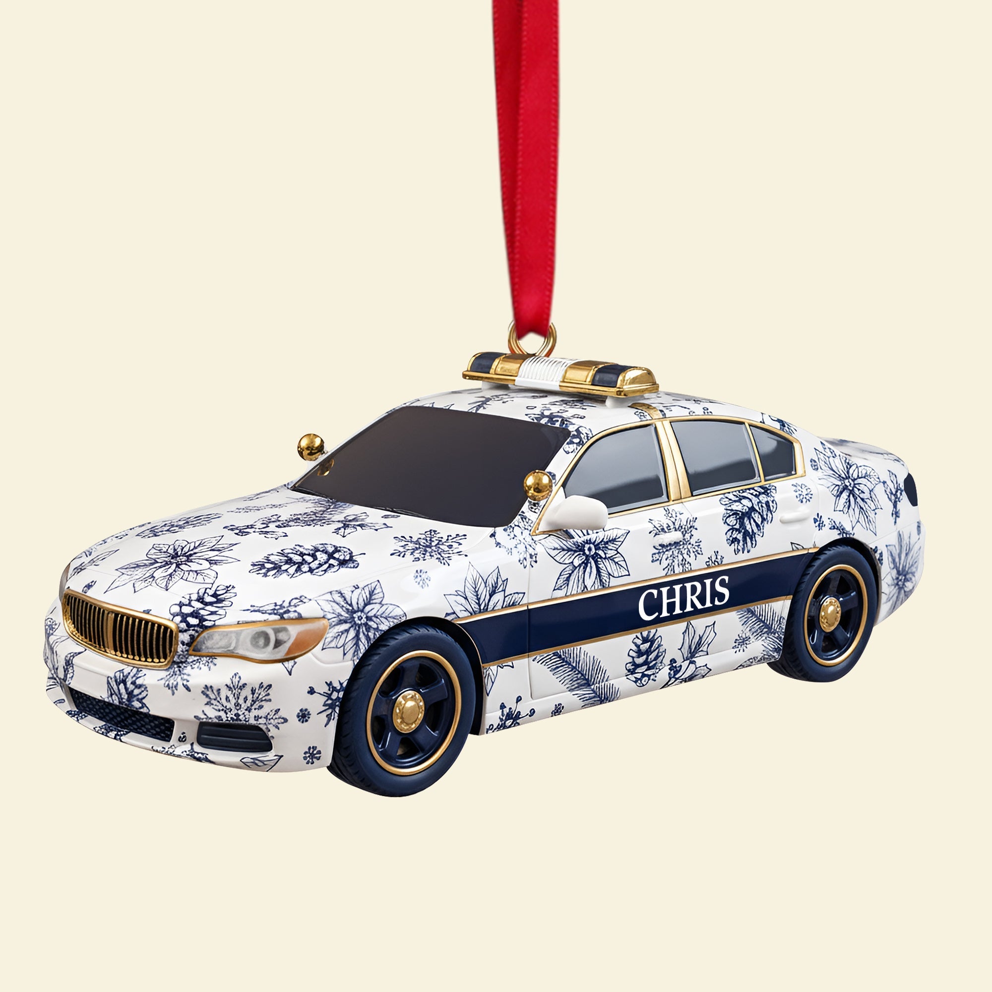 “Celebrate Your Inner Hero!” - Personalized Christmas Police Car Ornament - Perfect Gift for Law Enforcement Officers and Their Families Ornament MagicInPrints