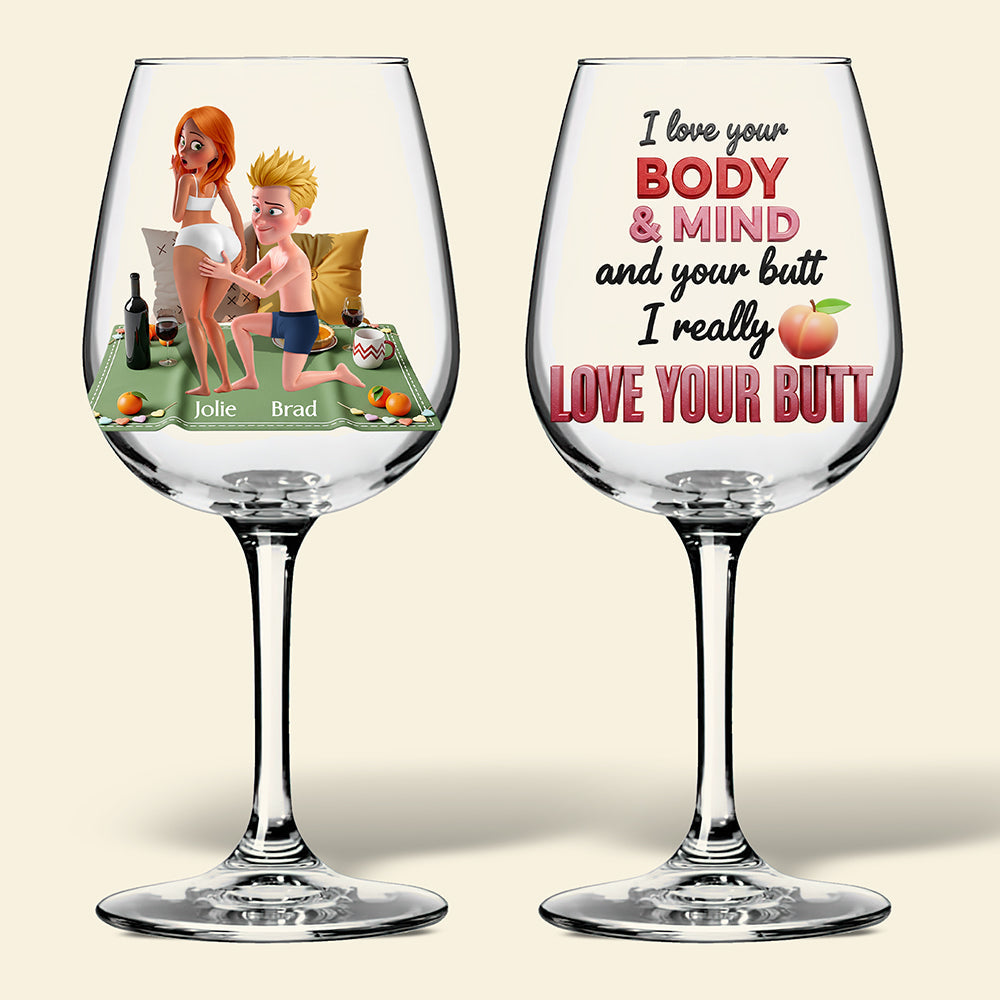Naughty Couple Wine Glass - Personalized Gifts For Couple Wine Glass MagicInPrints